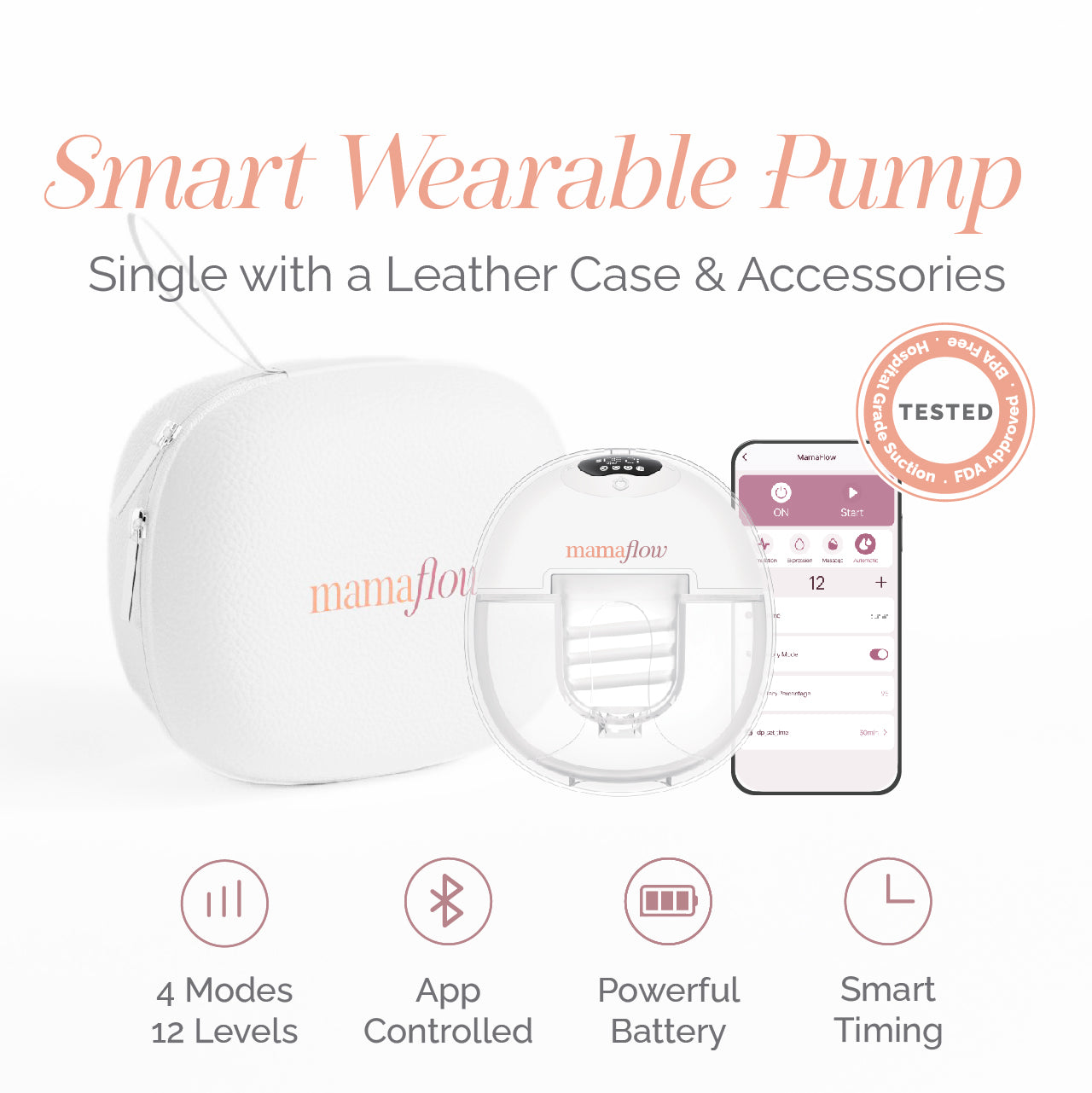 Single Smart Wearable Breast Pump with Case